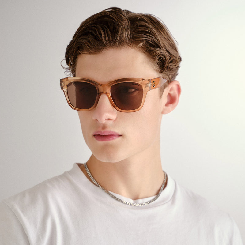 MODERN D-FRAME BLONDE BROWN MONO POLARISED