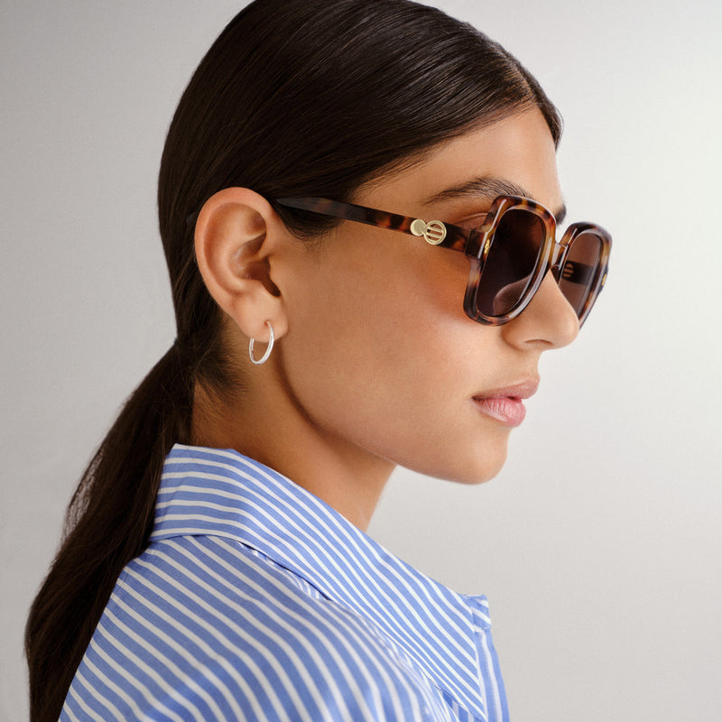 RETRO SQUARE DARK TORT BROWN MONO POLARISED